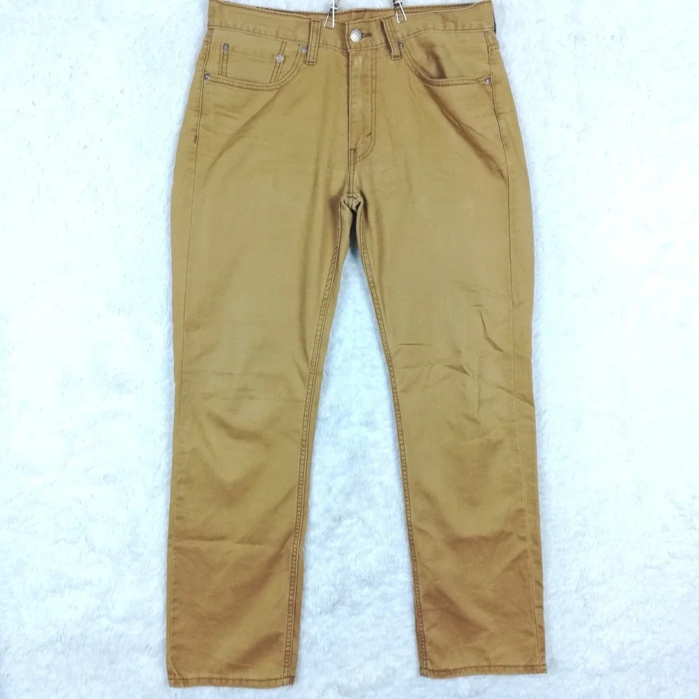 Levi's Mens Jeans 514‎ Straight Leg Regular Fit Brown Soft Washed Twill 33x32